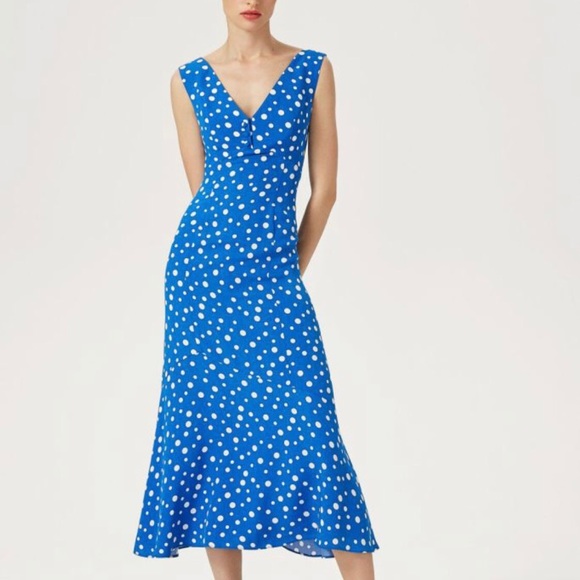 NWT Gorgeous Exquise blue polka dot dress!! - Picture 2 of 12